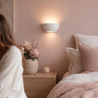 Wall Light | Luna Moon Plaster Wall Sconce | Organic Circular Farmhouse Uplighter | Paintable | LED Included | Easy Fit | Handmade UK