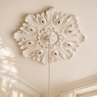 Ceiling Rose | Regency Scroll Plaster Medallion | Decorative Ceiling Detail | Paintable | Easy Fit | Handmade UK