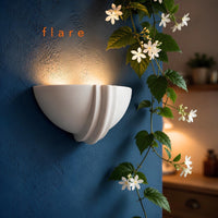 Wall Light | Crescent Moon Plaster Wall Sconce | Art Deco Half Moon Uplighter | Paintable | LED Included | Easy Fit | Handmade UK