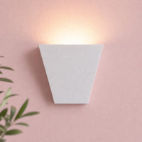 Wall Light | Vesper Geometric Plaster Wall Sconce | Minimalist Hallway Uplighter | Paintable | LED Included | Easy Fit | Handmade UK