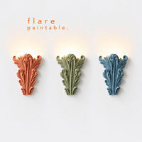 Wall Light | Acanthus Farmhouse Plaster Wall Sconce | Classical Uplighter | Paintable | LED Included | Easy Fit | Handmade UK