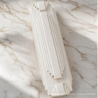 Wall Light | Manhattan Art Deco Plaster Wall Sconce | Skyscraper Stepped Uplighter | Paintable | LED Included | Easy Fit | Handmade UK