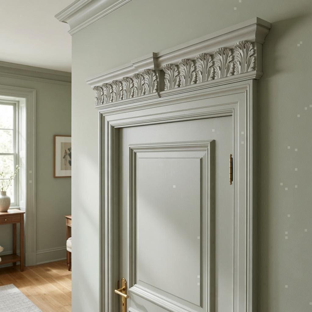 Acanthus Single Leaf Overdoor Pediment