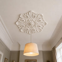 Ceiling Rose | Regency Scroll Plaster Medallion | Decorative Ceiling Detail | Paintable | Easy Fit | Handmade UK