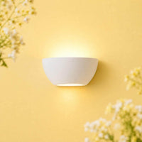 Wall Light | Luna Moon Plaster Wall Sconce | Organic Circular Farmhouse Uplighter | Paintable | LED Included | Easy Fit | Handmade UK