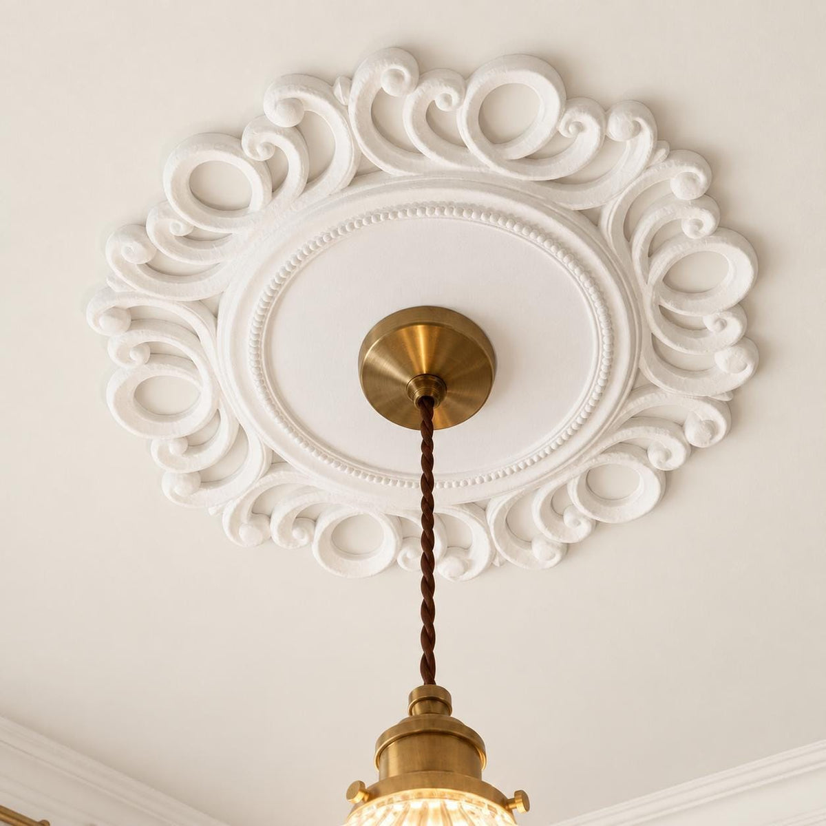 Regency Ceiling Medallion | Ornate Plaster Ceiling Rose | Pendant Light | 10 Inch – Carlton