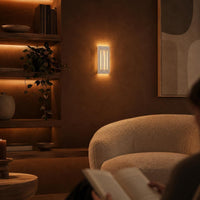 Wall Light | Nero Bauhaus Rectangular Plaster Wall Sconce | Soft Glow Uplighter | Paintable | LED Included | Easy Fit | Handmade UK