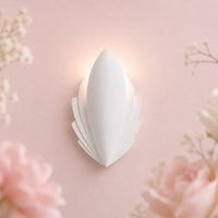 Wall Light | Eden Leaf Botanical Plaster Wall Sconce | Art Nouveau Uplighter | Paintable | LED Included | Easy Fit | Handmade UK