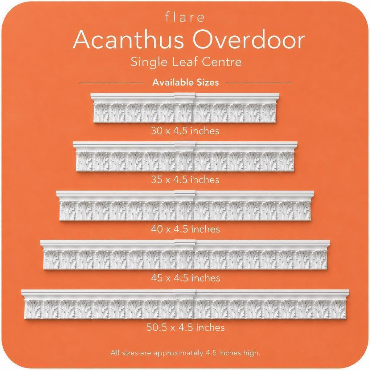 Acanthus Single Leaf Overdoor Pediment