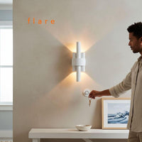 Wall Light | Triad Cylinder Bauhaus Plaster Wall Sconce | Architectural Uplighter | Paintable | LED Included | Easy Fit | Handmade UK