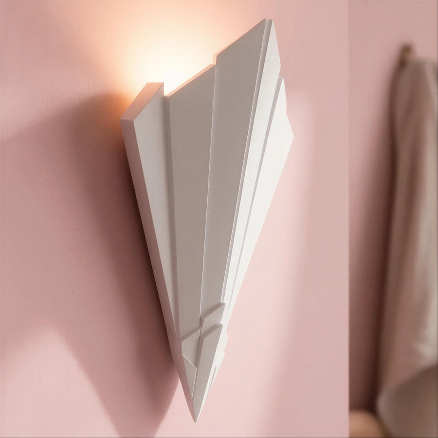 Handmade Wall Light | Multicolour Battery LED or Mains | Radiating Art Deco Sconce, 12 × 8 in | Easy Install — Retro — photograph 1