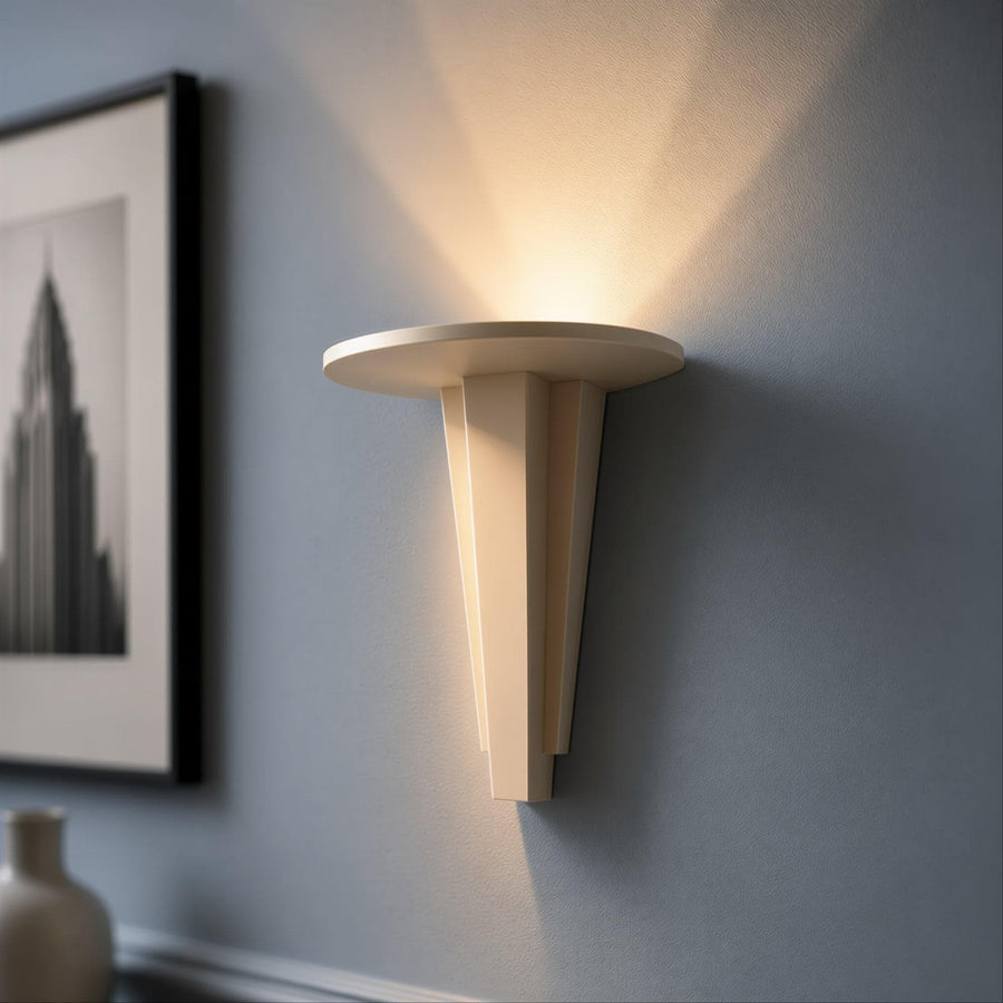 Handmade Wall Light | Multicolour Battery LED or Mains | Geometric Cinema Art Deco, 12 × 8 in | Easy Install — Titan — photograph 1