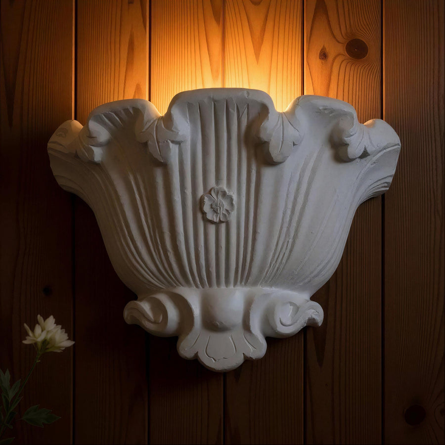Handmade Wall Light | Multicolour Battery LED or Mains | Heritage Coastal Sconce, 14.5 × 8 in | Easy Install — Victorian Shell — photograph 1