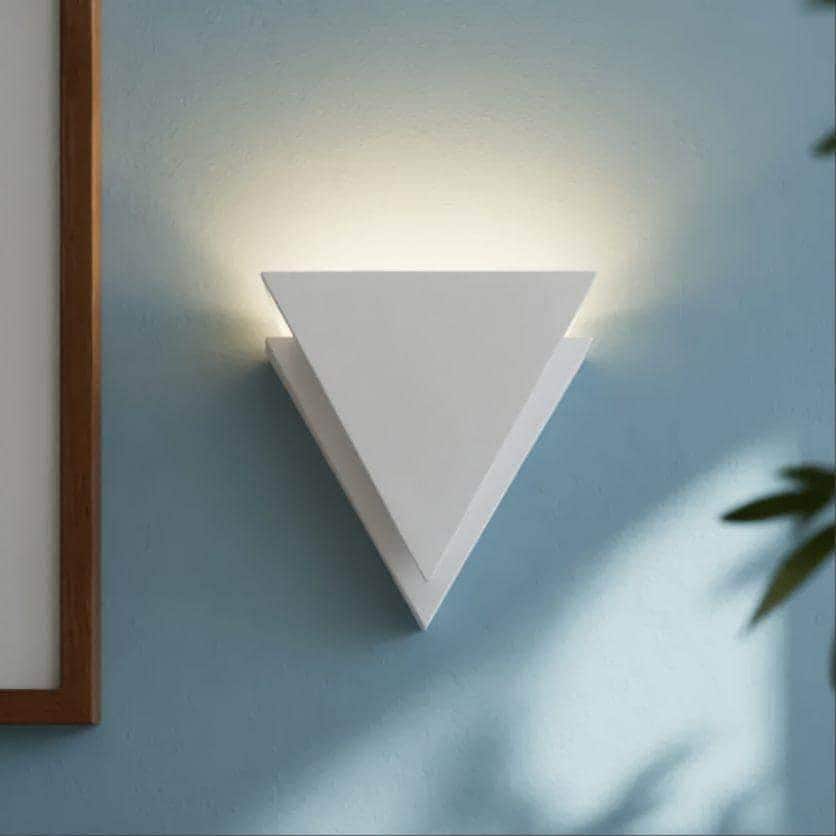 Handmade Wall Light | Multicolour Battery LED or Mains | Art Deco Geometric, 9 × 8 in | Easy Install — Triangle — photograph 1