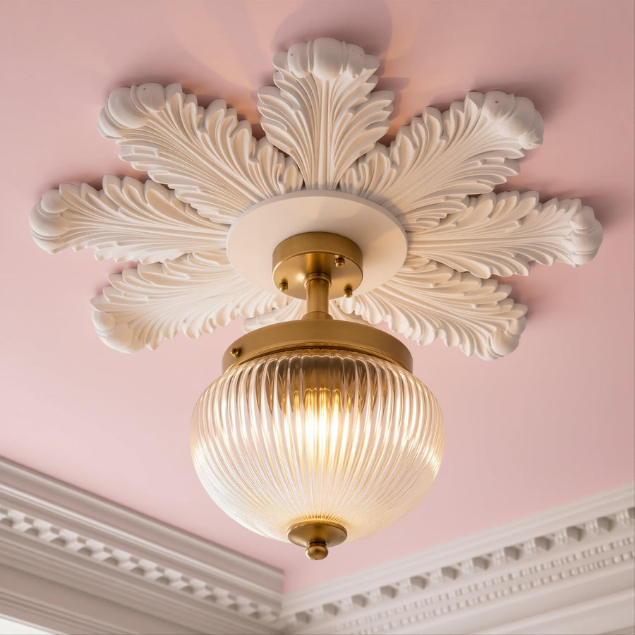 Ceiling Rose | Victorian Acanthus Medallion, 15 in | Handmade — Duchess — photograph 1