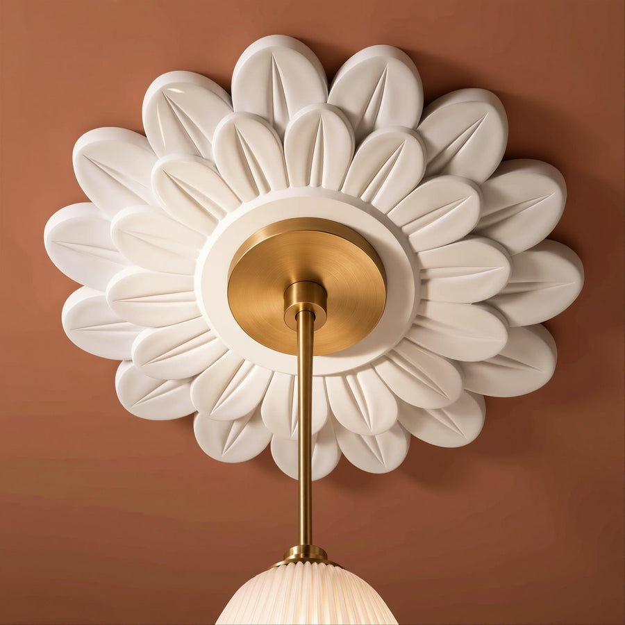 Ceiling Rose | Cottage Traditional Medallion, 8 in | Handmade — Tiny Garden — photograph 1