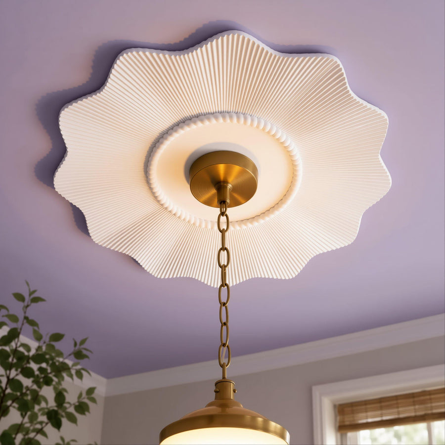 Ceiling Rose | Modernist Art Deco Medallion, 9.5 in | Handmade — Vogue — photograph 1