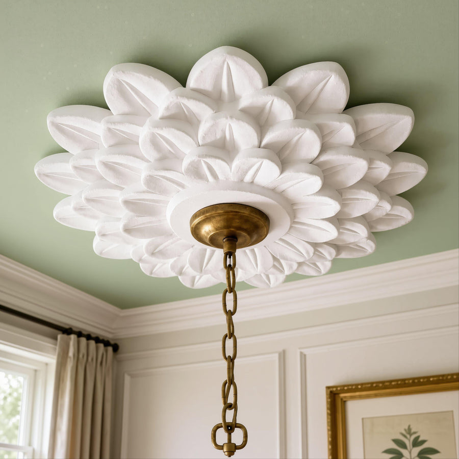 Ceiling Rose | English Cottage Medallion, 11 in | Handmade — Mini Garden — photograph 1