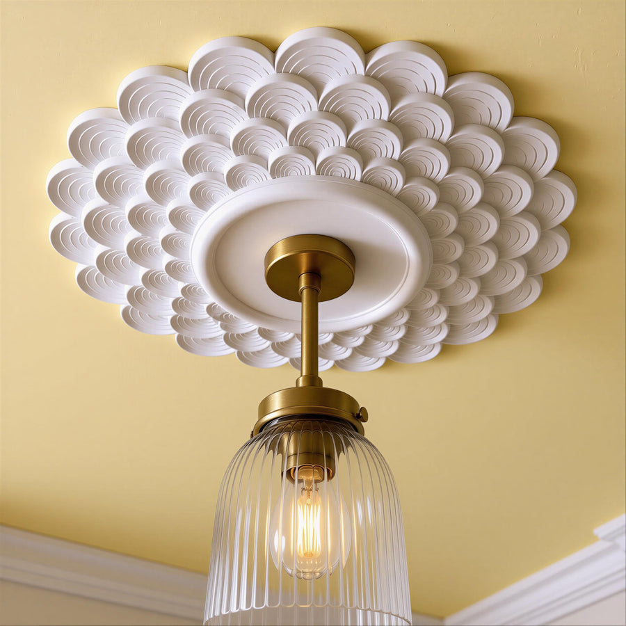 Ceiling Rose | Classical Georgian Medallion, 9.75 in | Handmade — Clementine — photograph 1