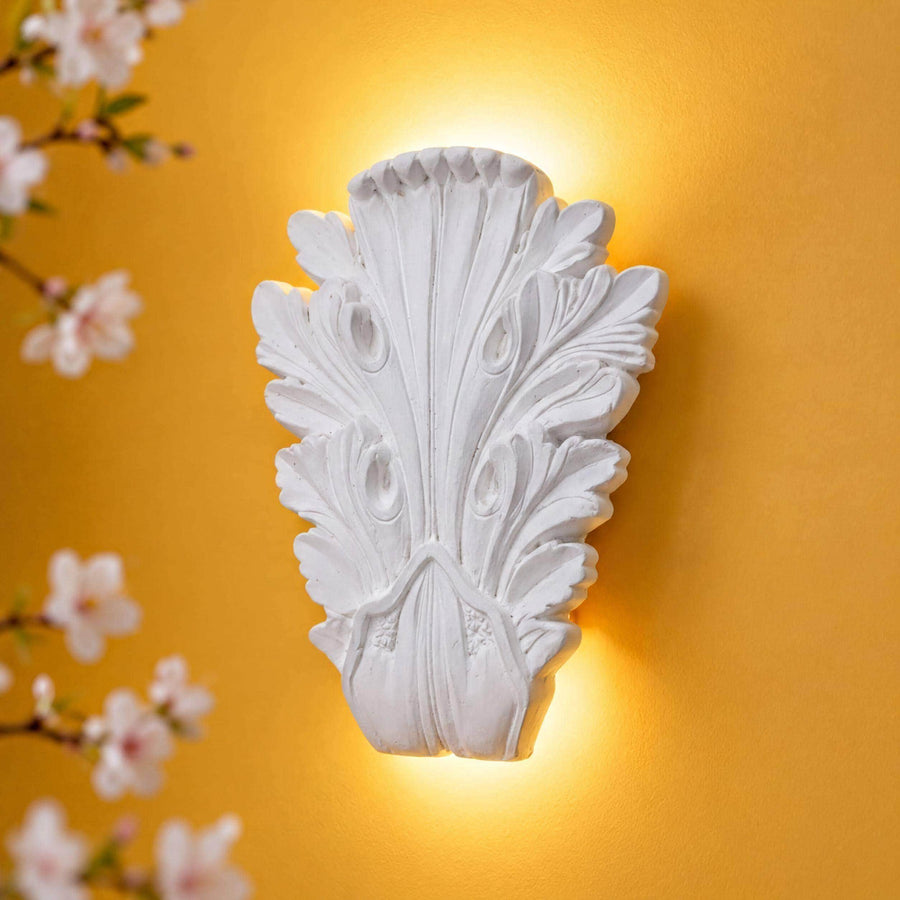 Handmade Wall Light | Multicolour Battery LED or Mains | Botanical Leaf Sconce, 8.6 × 6.5 in — Botanical Leaf — photograph 1