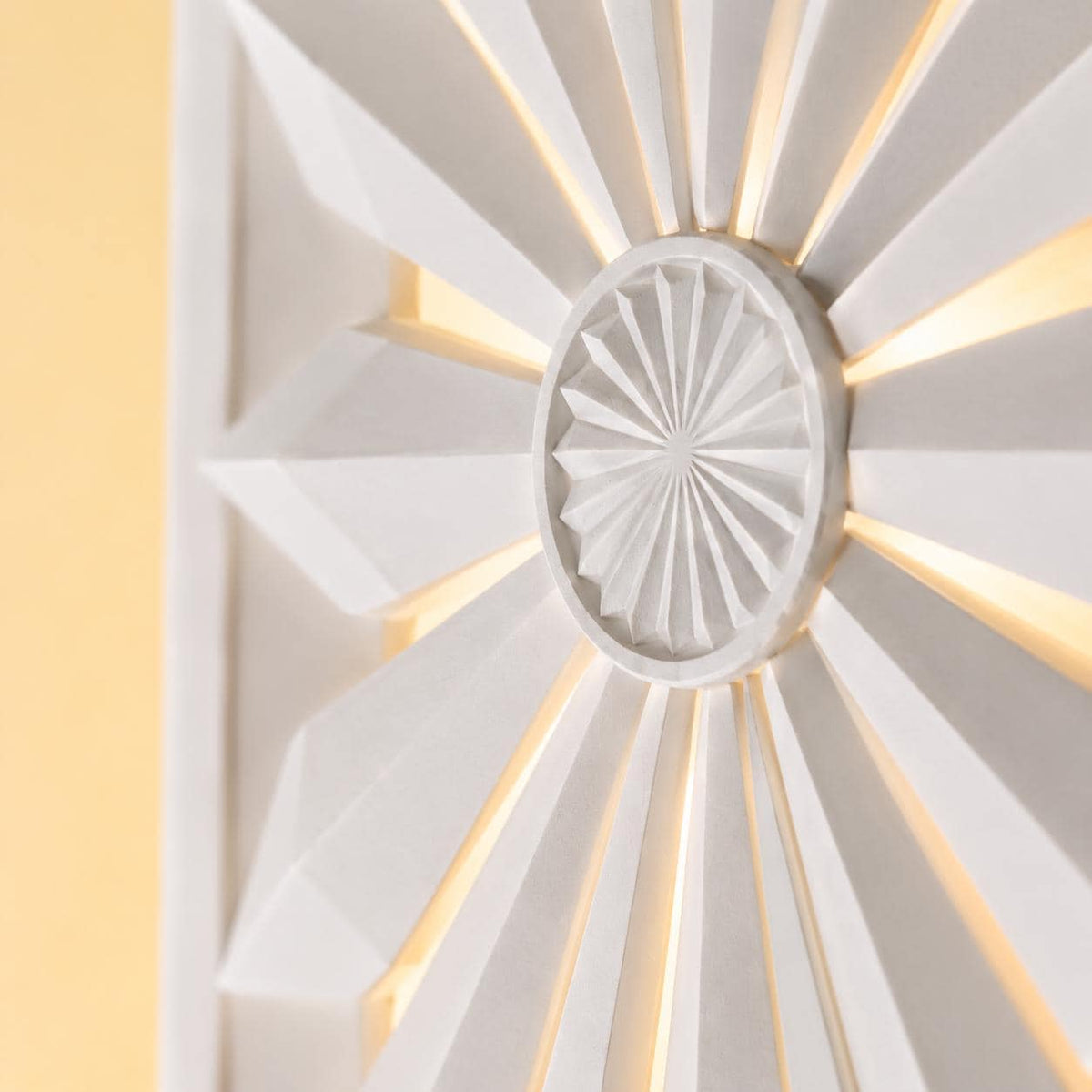 Handmade Wall Light | Multicolour Battery LED or Mains | Radiating Geometric Sconce | Easy Install — Neo Deco Sunburst — photograph 4