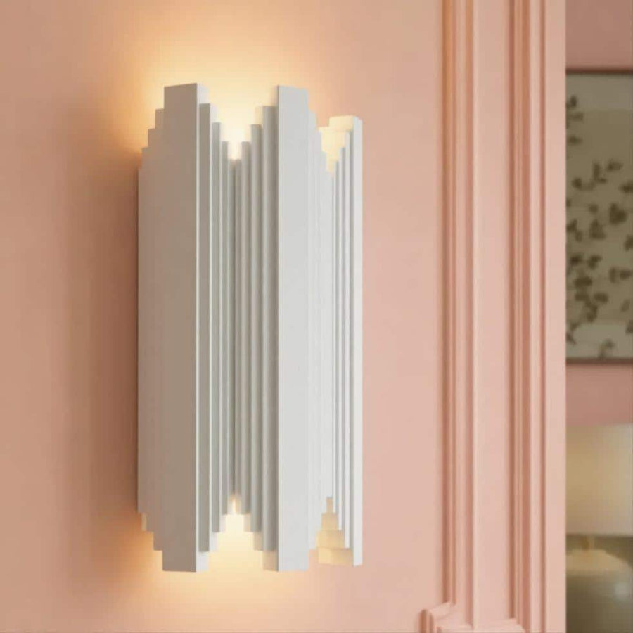 Handmade Wall Light | Multicolour Battery LED or Mains |  Curved Vintage Art Deco, 12 × 6 in | Easy Install — Streamline Moderne — photograph 1