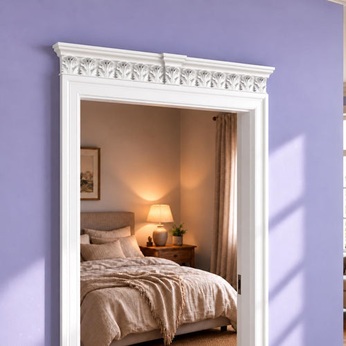 Acanthus Overdoor Pediment — 30–50.5 in