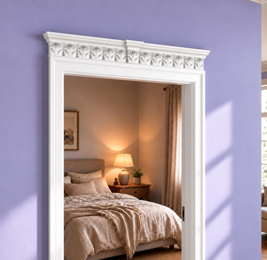 Overdoor Pediment | 30–50.5 in | Handmade — Acanthus — photograph 1