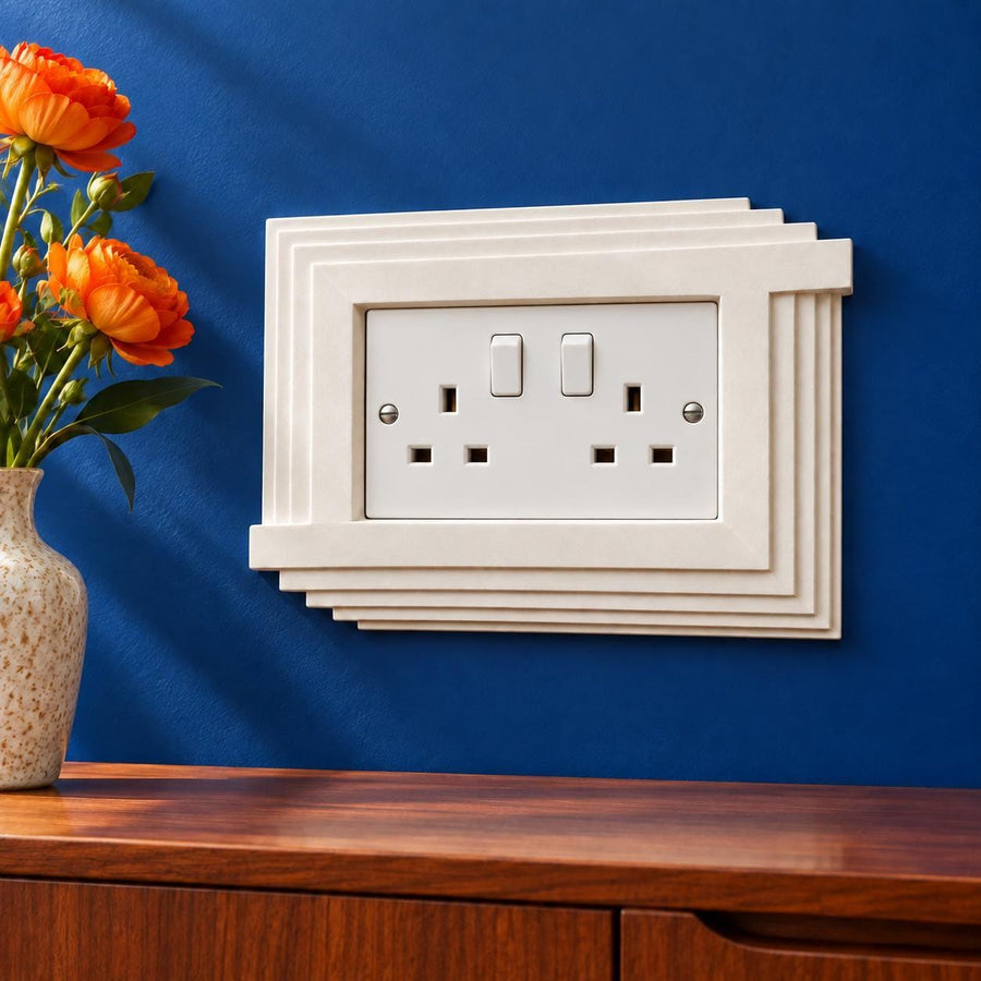 Double Plug & Light Switch Surround | Paintable | Handmade — Marlowe — photograph 1