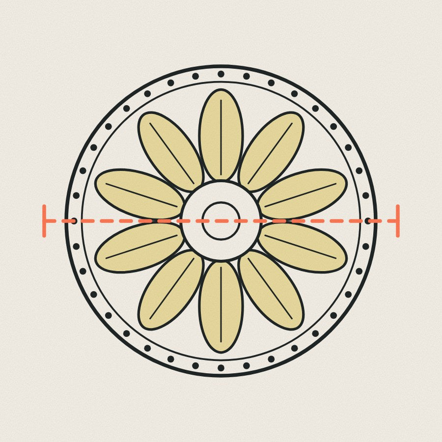Measure the diameter across the rose, then compare it with the room.